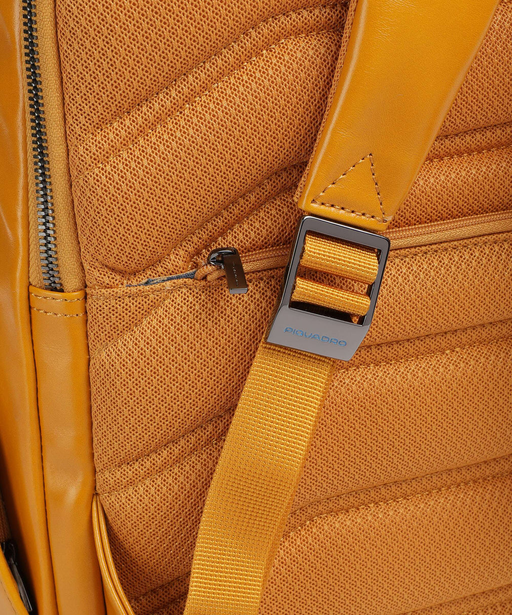 Piquadro Blue Square Backpack giallo zafferano