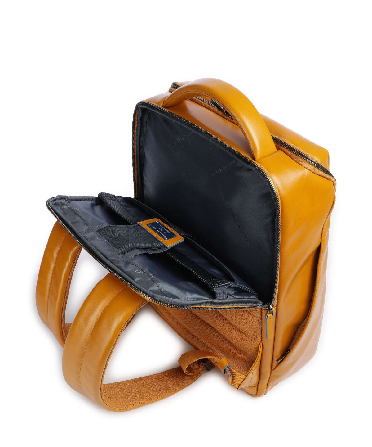 Piquadro Blue Square Backpack giallo zafferano