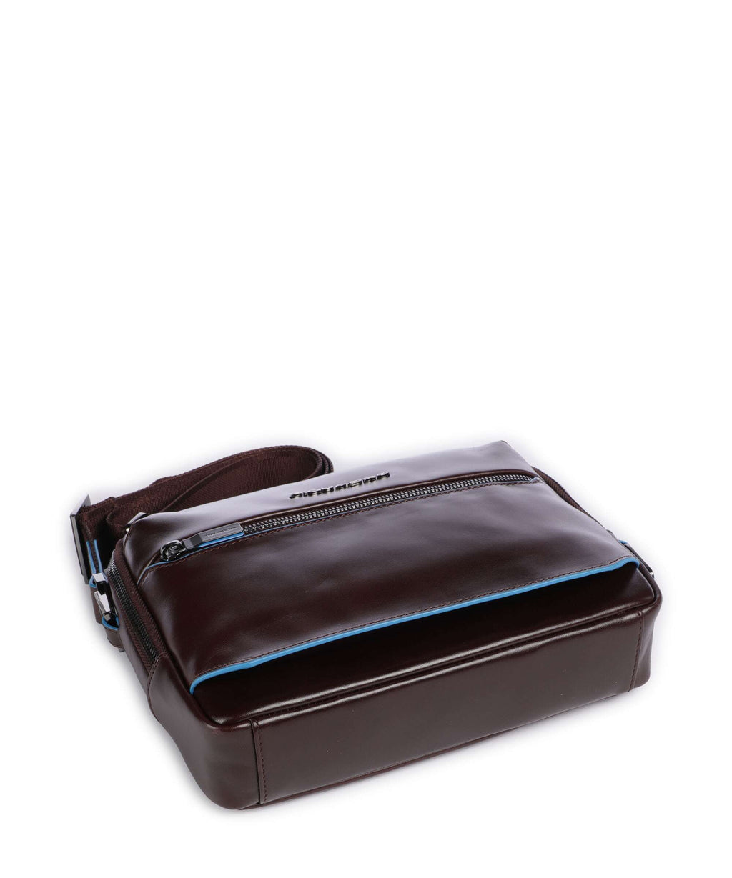Piquadro Blue Square Crossbody bag mogano
