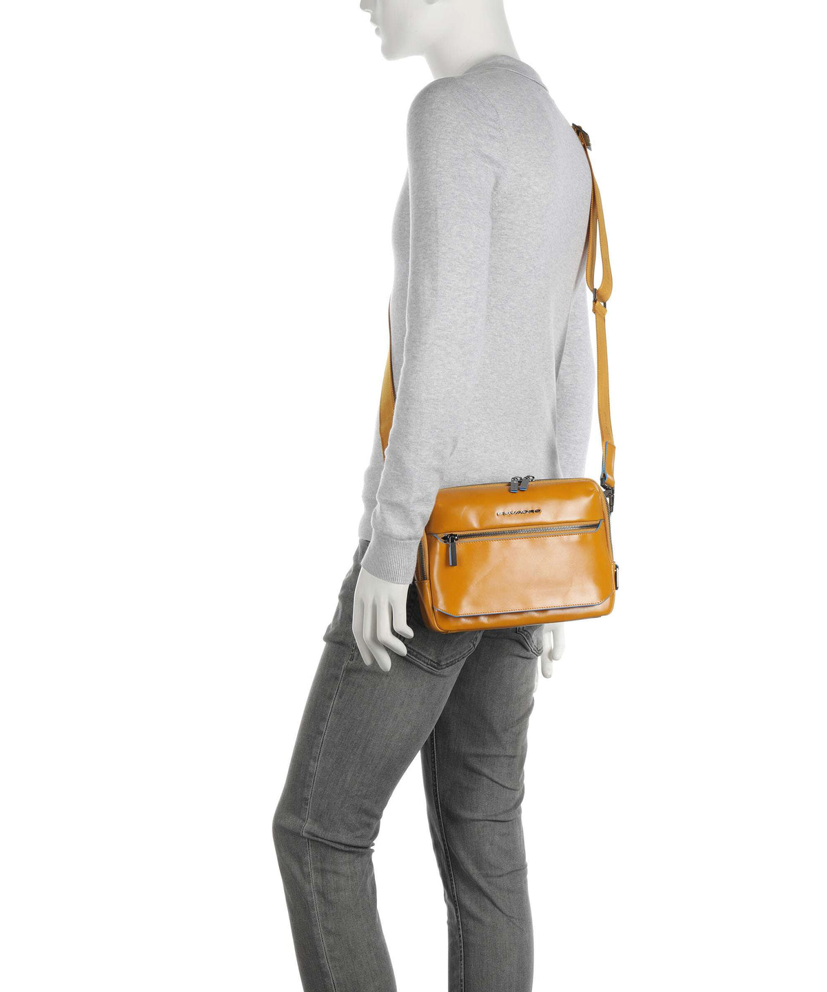 Piquadro Blue Square Crossbody bag giallo zafferano