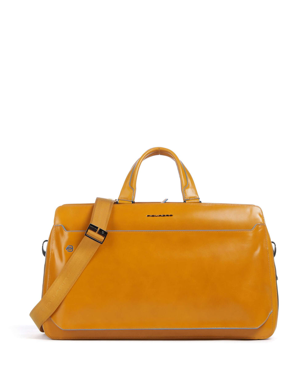 Piquadro Blue Square Weekend bag giallo zafferano