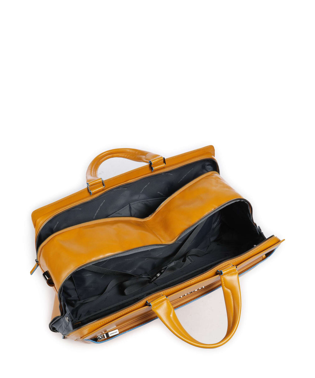 Piquadro Blue Square Weekend bag giallo zafferano