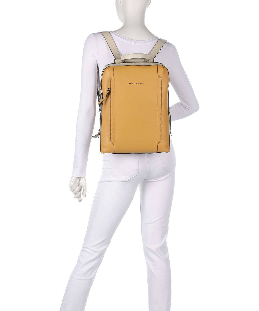 Piquadro Circle Laptop backpack yellow/beige
