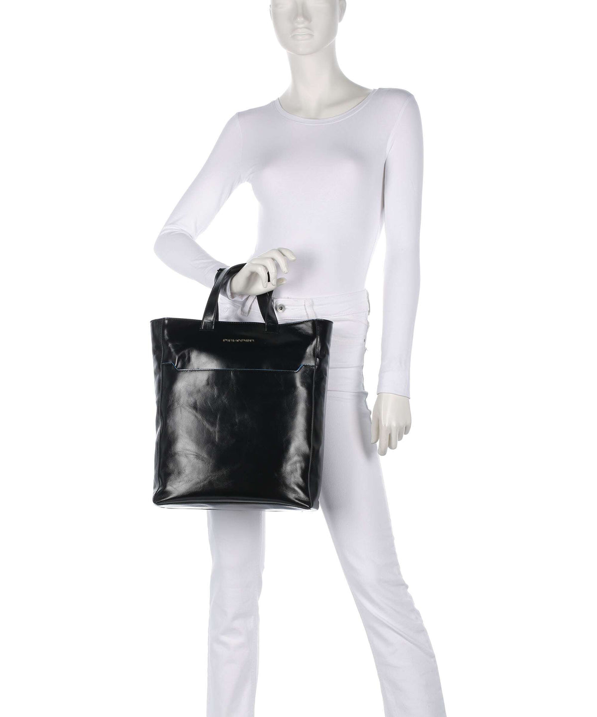 Piquadro Blue Square Hobo bag black