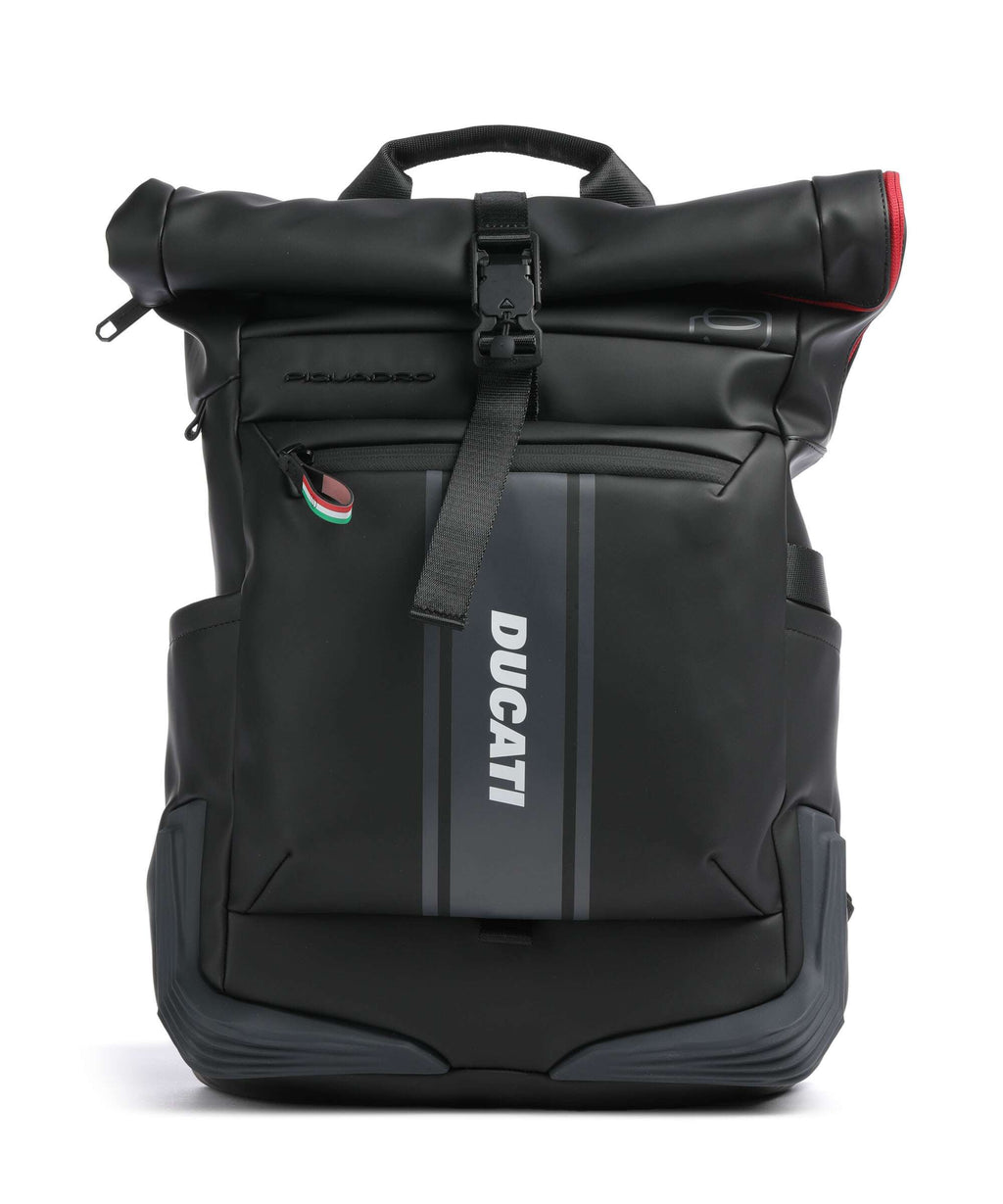 Piquadro Corner Special Ducati Rolltop backpack black