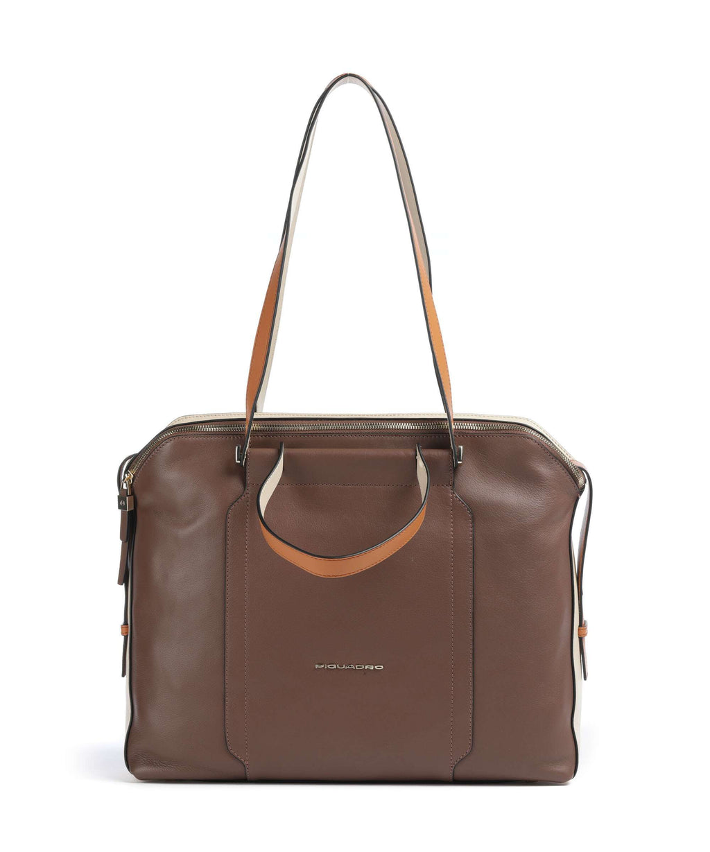 Piquadro Circle Briefcase marrone/beige