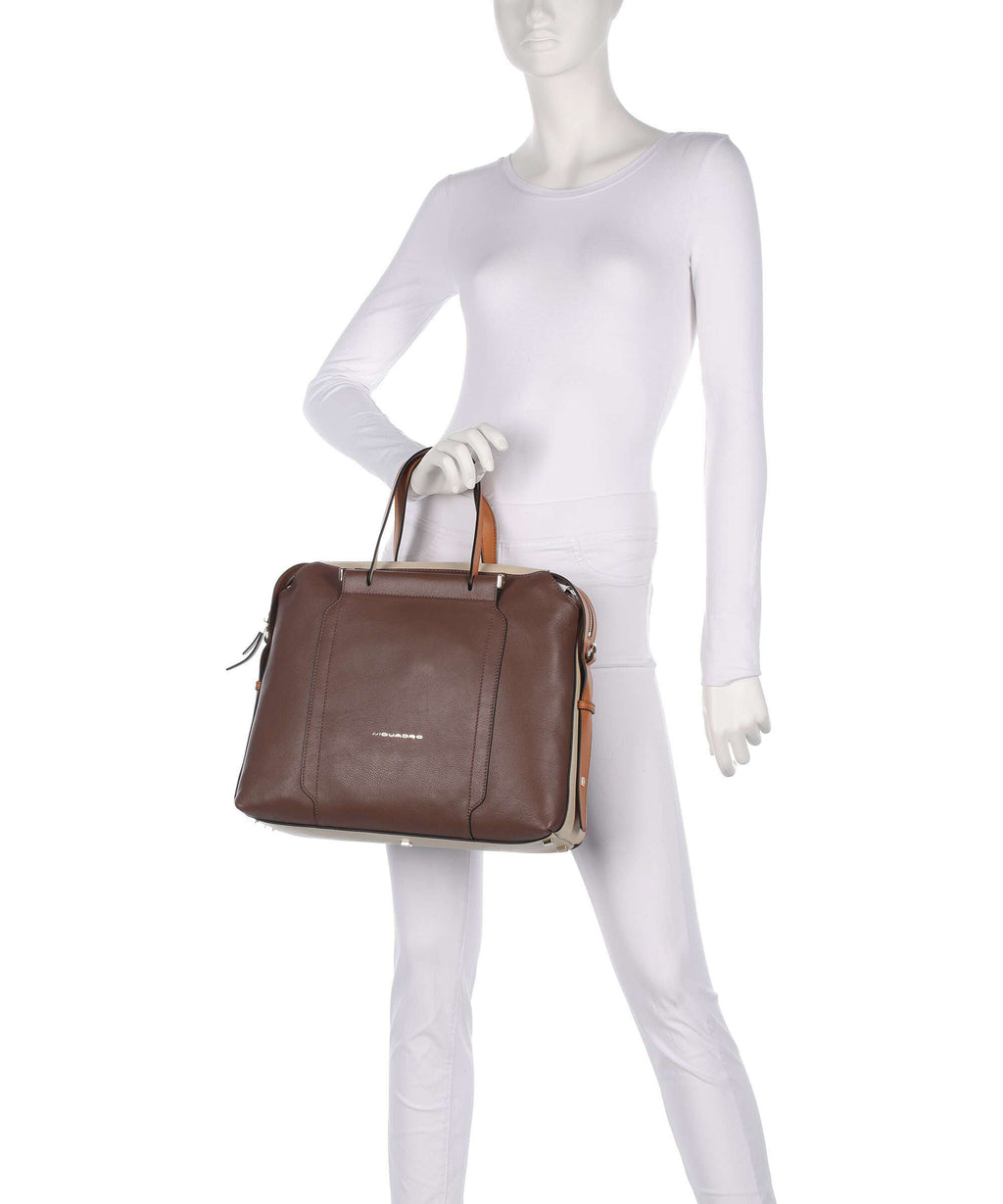 Piquadro Circle Briefcase marrone/beige