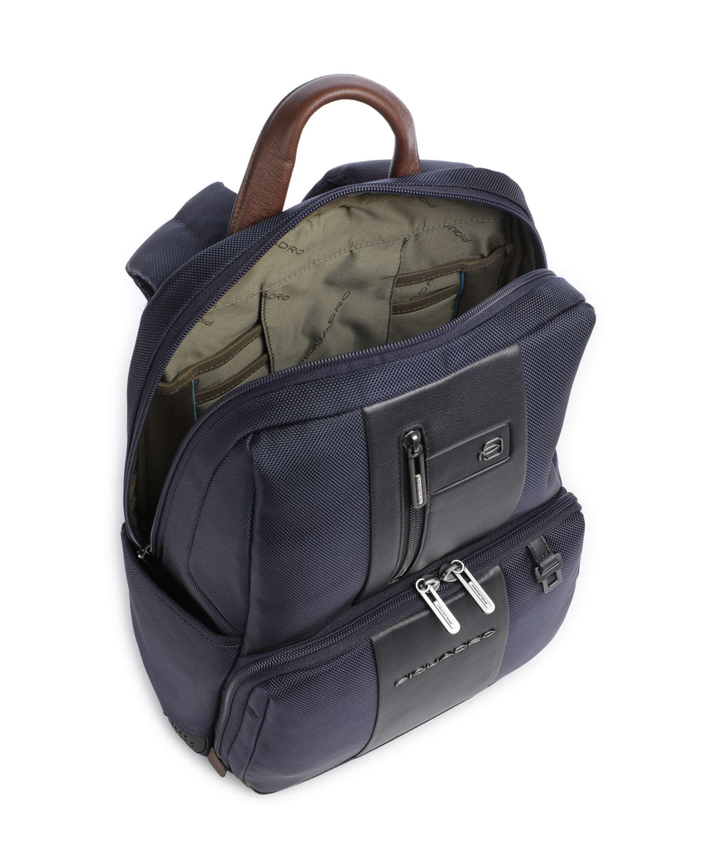 Piquadro Brief 2 LED Laptop backpack blue/cognac
