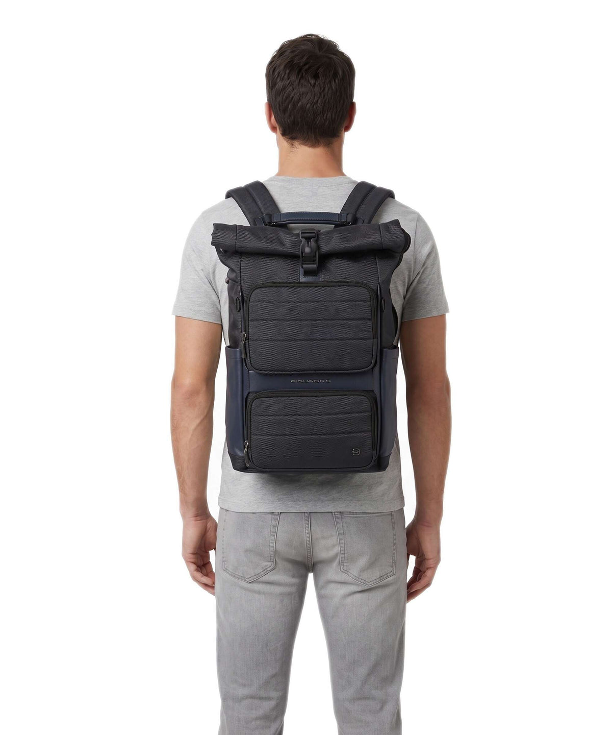 Piquadro Oberon 34 Rolltop backpack blue
