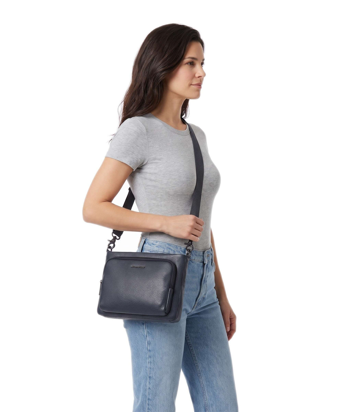 Mandarina Duck Mellow Leather Crossbody bag dress blue