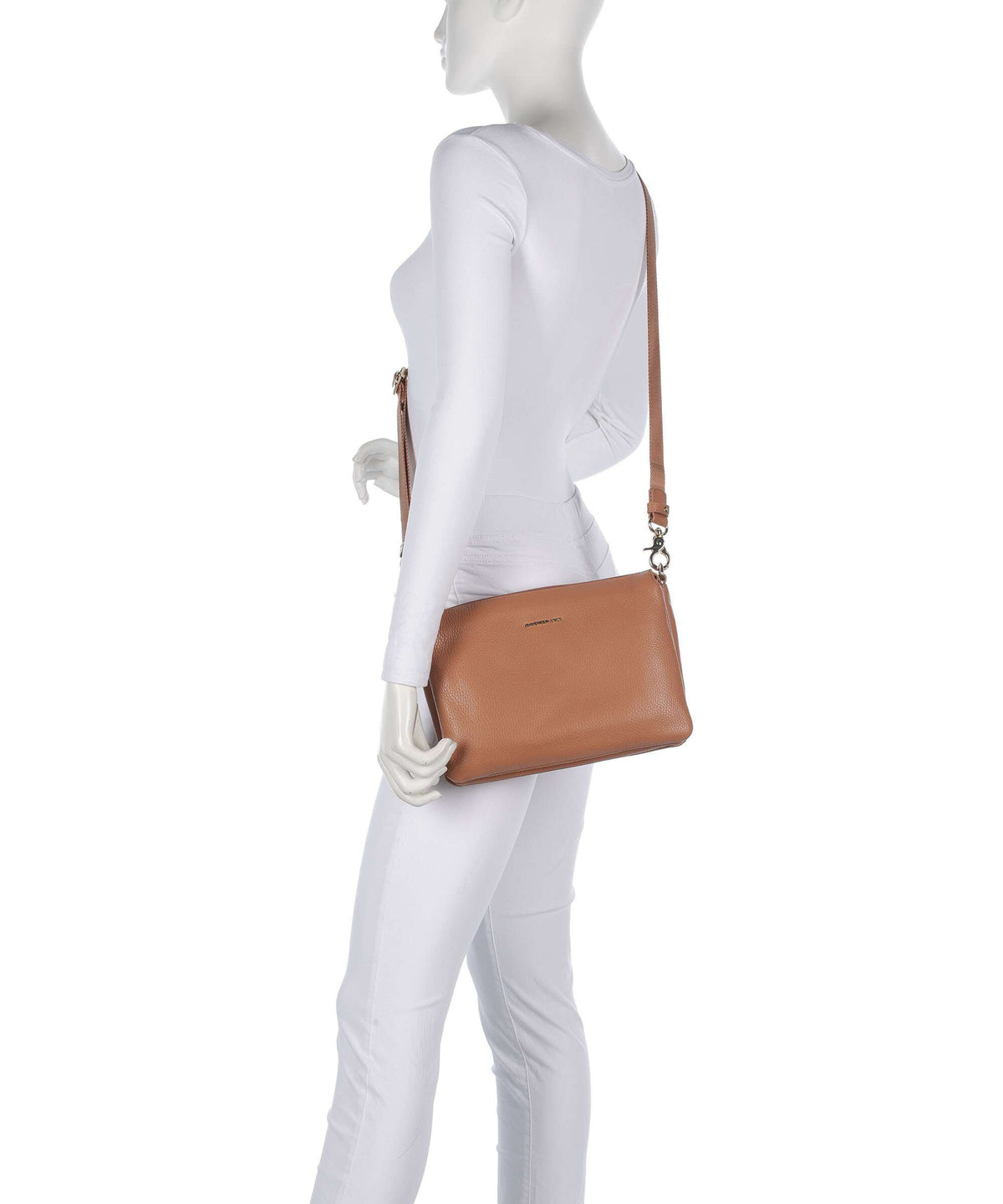 Mandarina Duck Mellow Leather Crossbody bag pecan nut