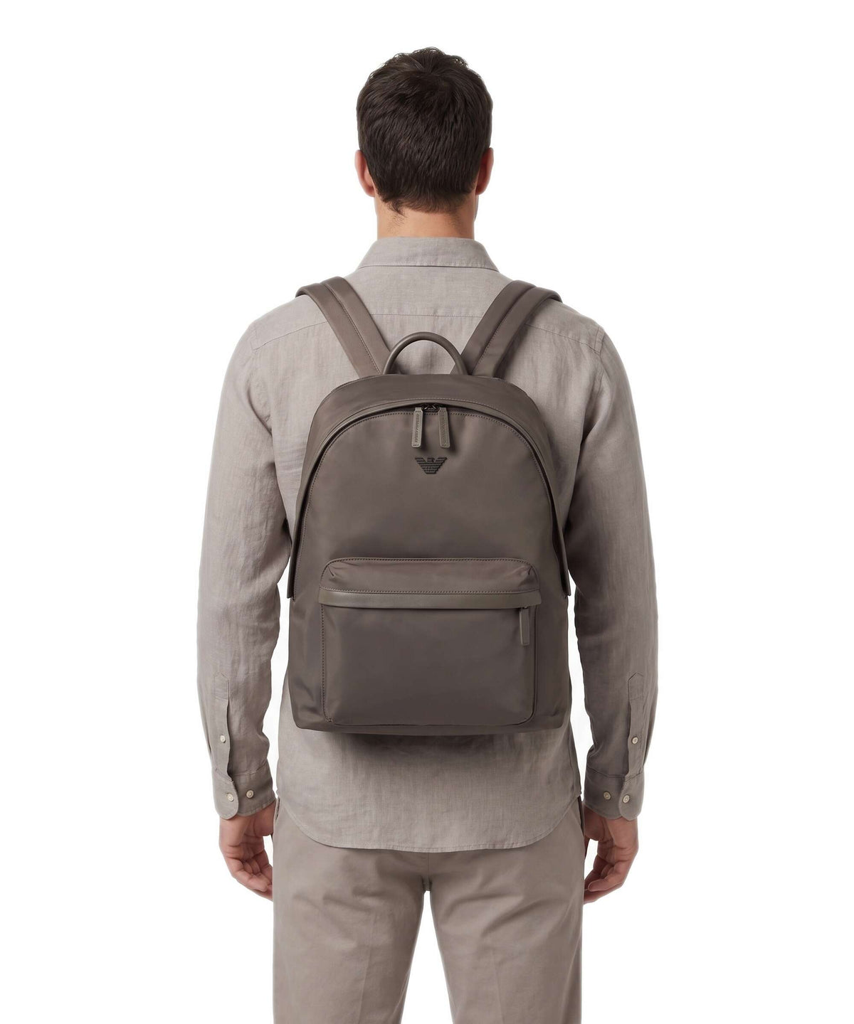 Emporio Armani Recycled Nylon Backpack major brown