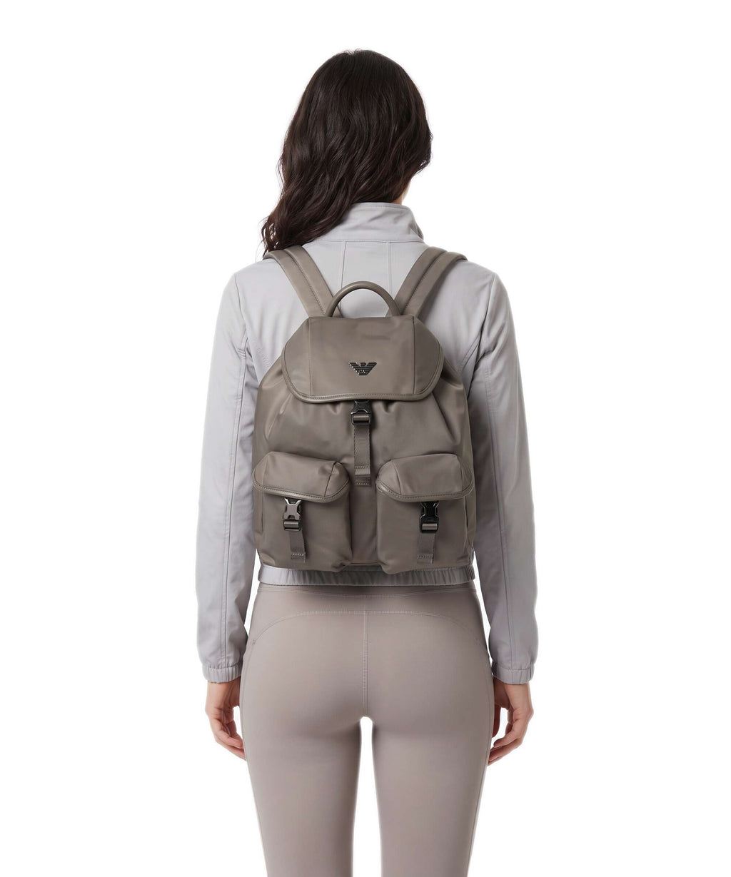 Emporio Armani Recycled Nylon Backpack major brown