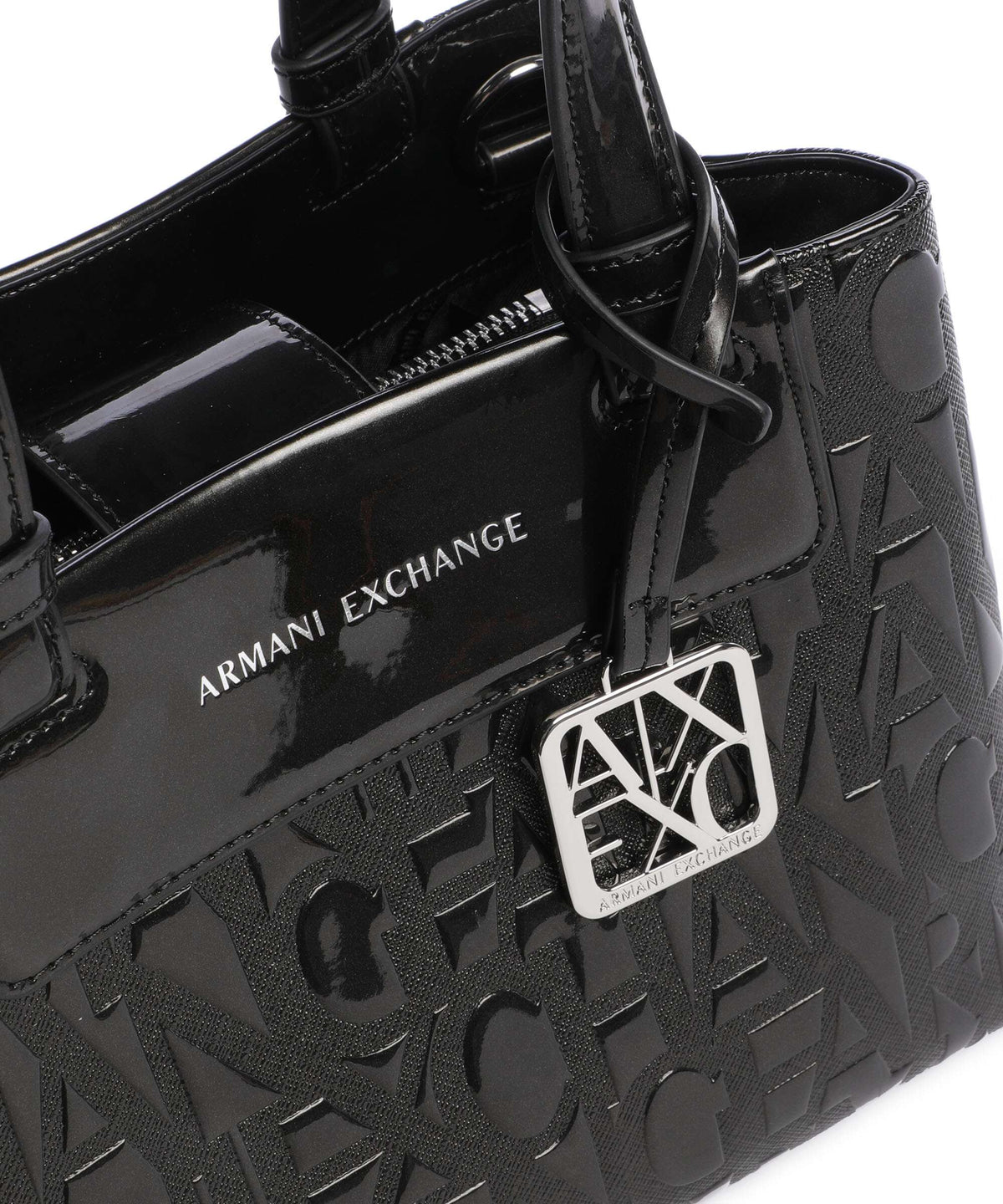 Armani Exchange Liz Patent S Handbag black