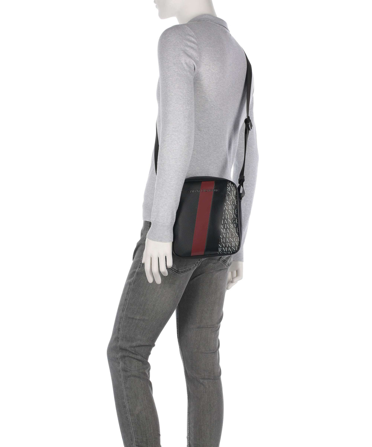 Armani Exchange Dylan Crossbody bag black/pomegranate/black shiny