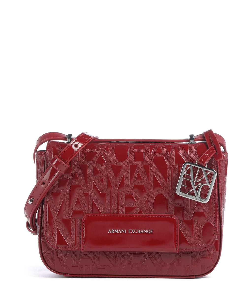 Armani Exchange Liz Patent Crossbody bag red dahlia