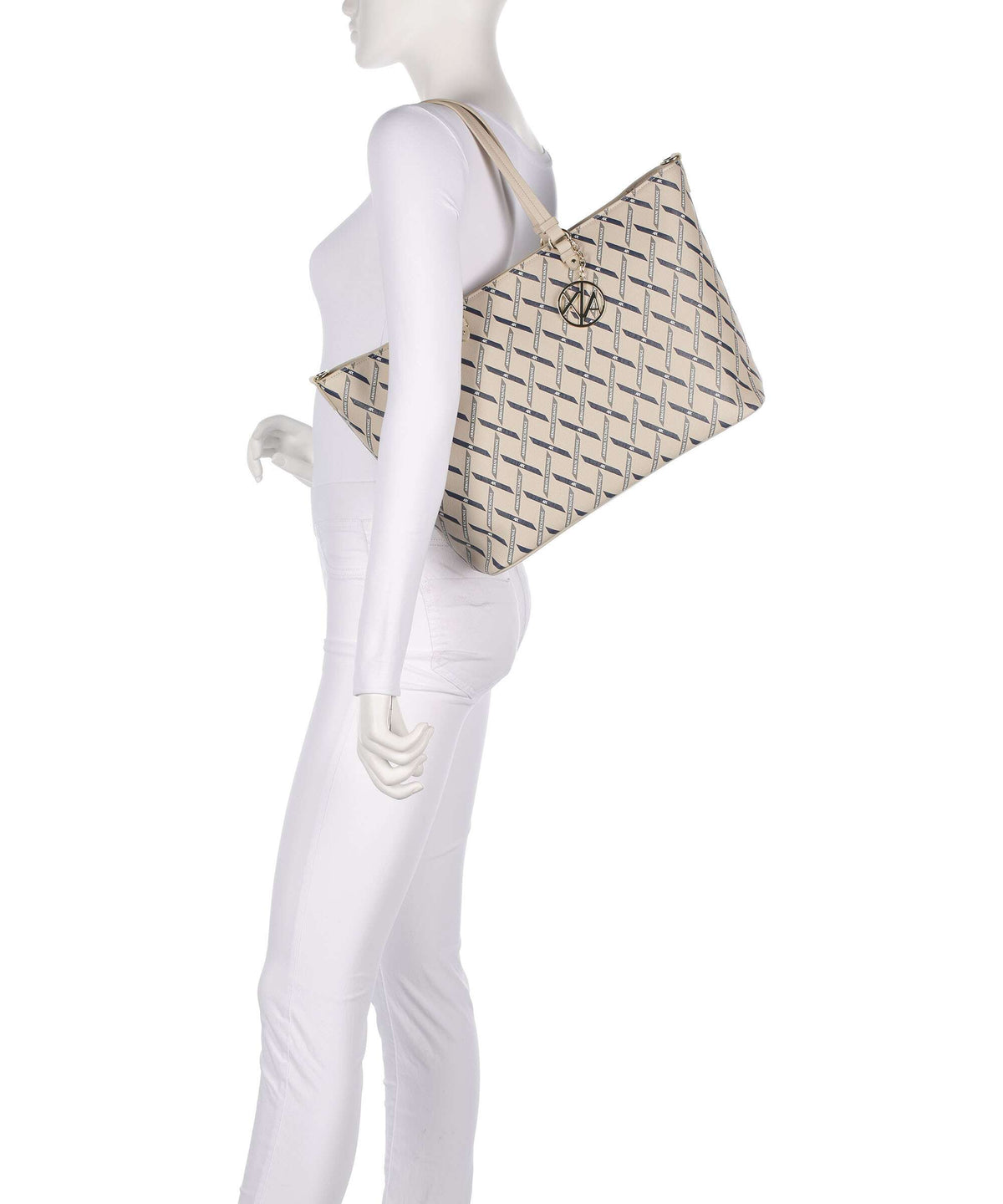Armani Exchange Gynger Logo M Tote bag sound sand