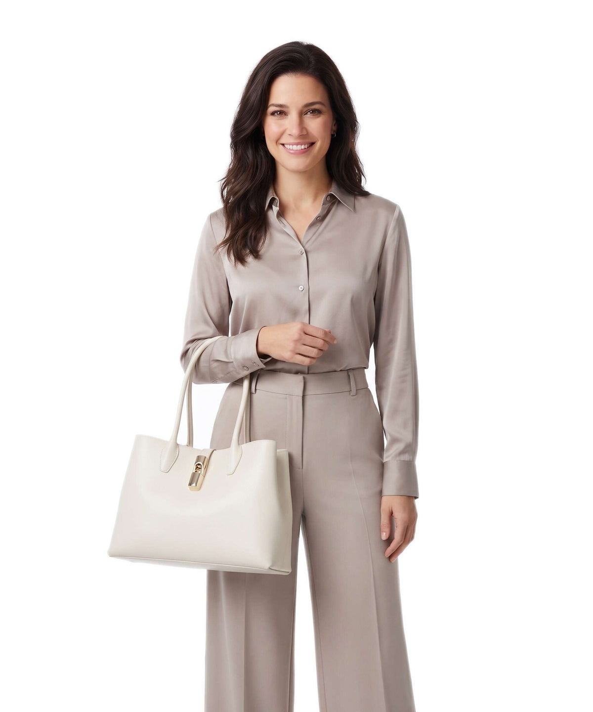 Furla Goccia M Tote bag panna