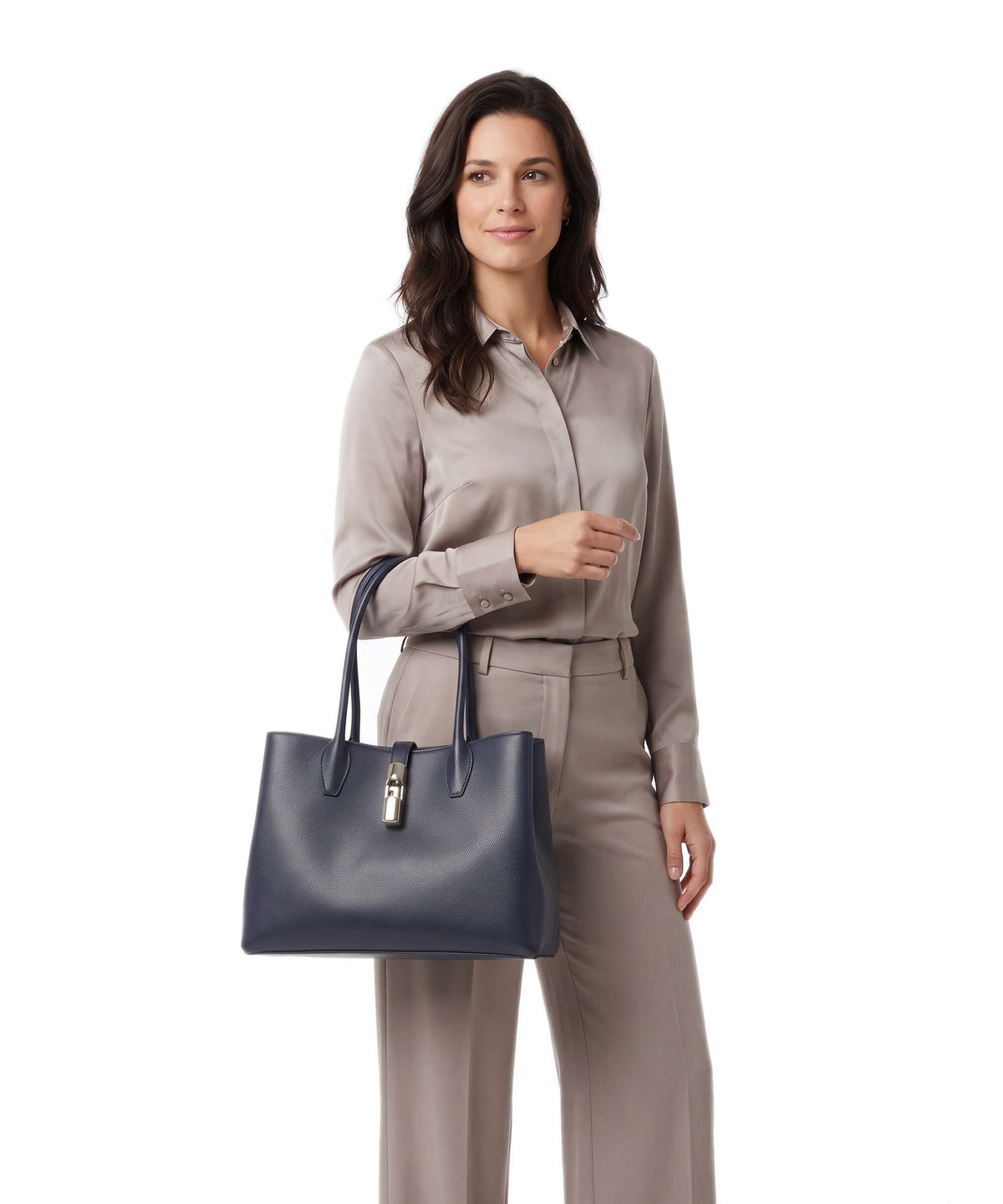 Furla Goccia M Tote bag ink blue