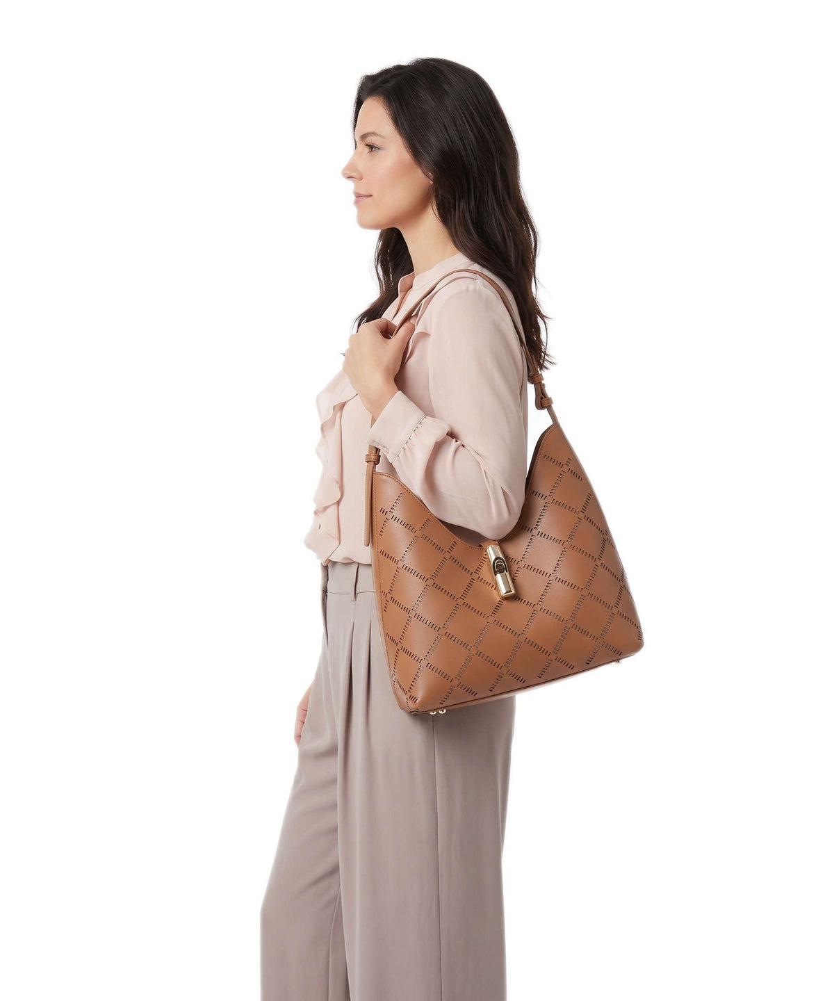 Furla Goccia M Hobo bag brandy