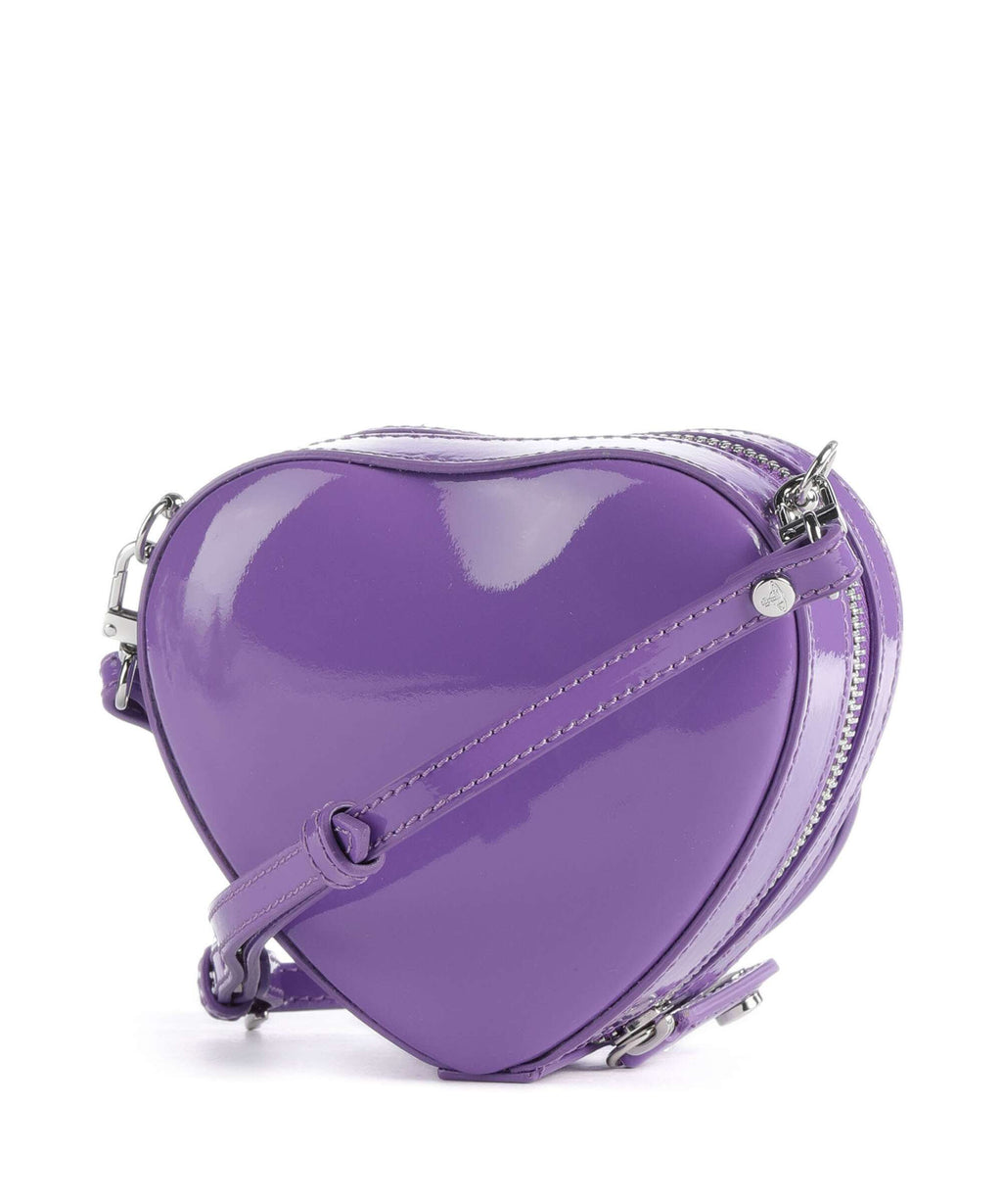 Vivienne Westwood Heart Shiny Patent Mini Crossbody bag purple