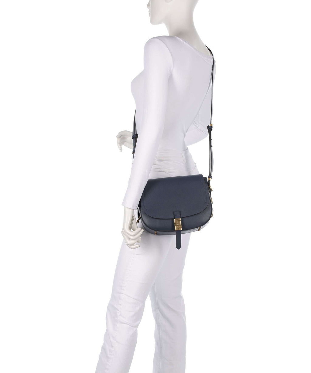 Pinko Saddle Classic Crossbody bag blu indaco ombroso/antique gold