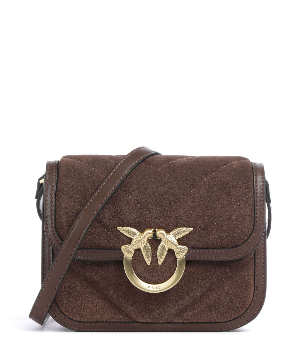 Pinko Love Box Crossbody bag marrone castano/matt gold