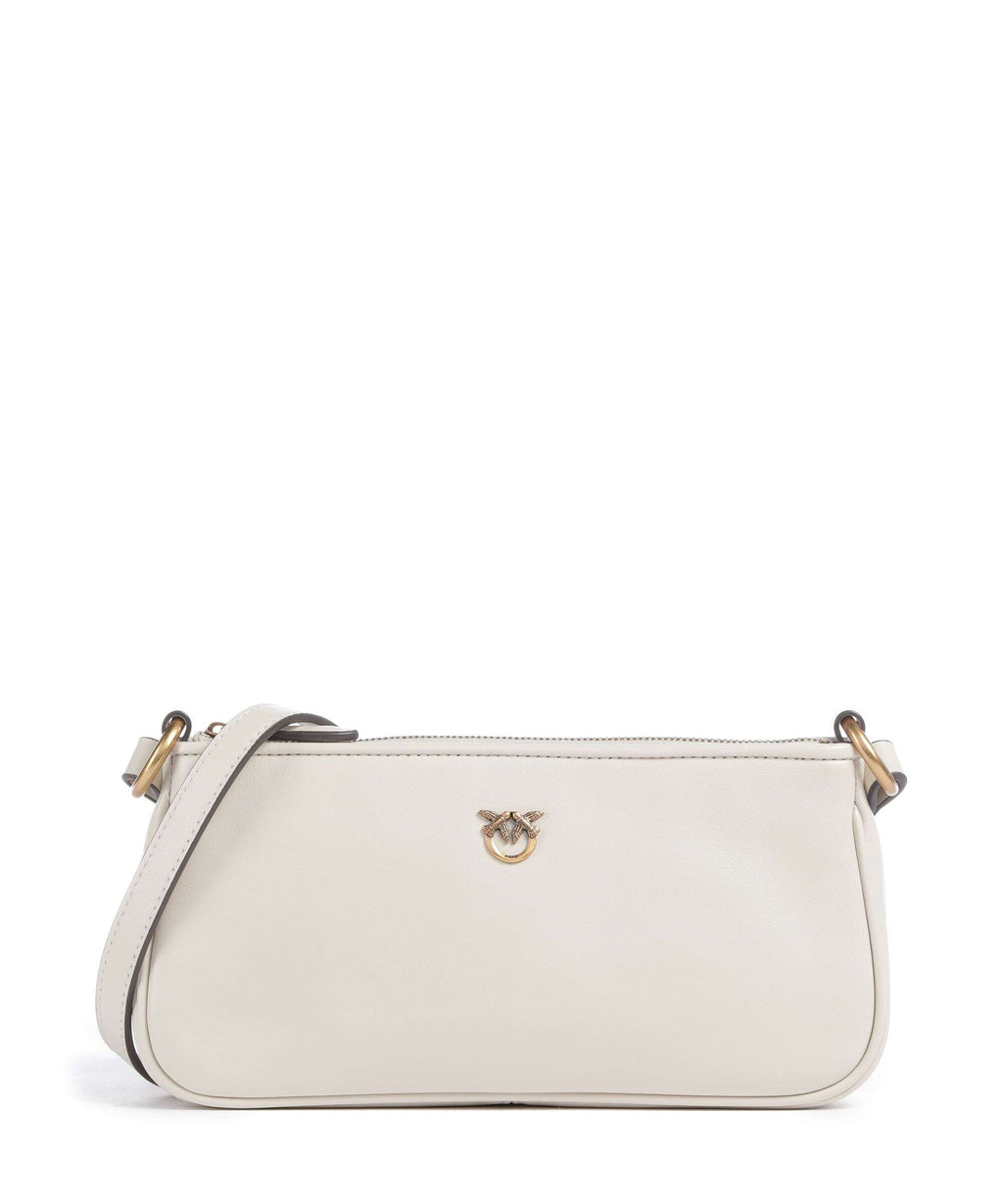 Pinko Half Moon Mini Crossbody bag bianco seta/antique gold