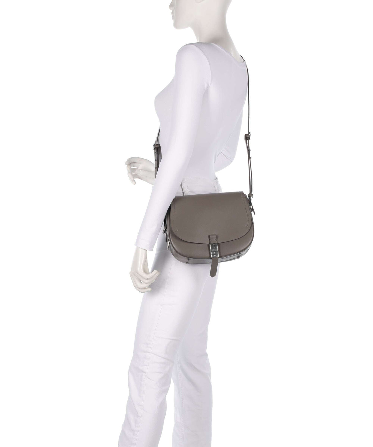 Pinko Saddle Classic Crossbody bag grigio asfalto/matt silver