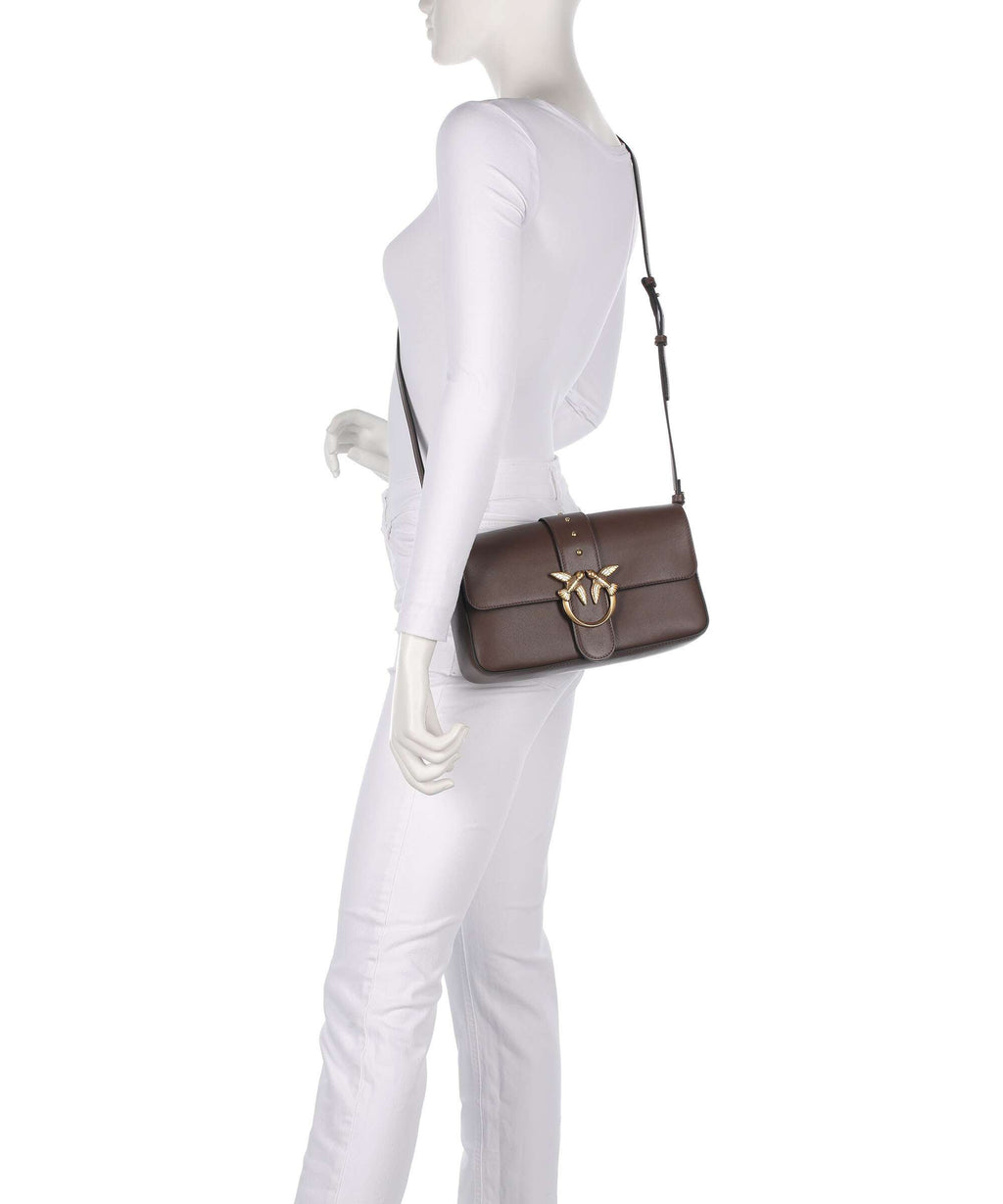 Pinko Love One Classic Slouchy Shoulder bag marrone castano/antique gold