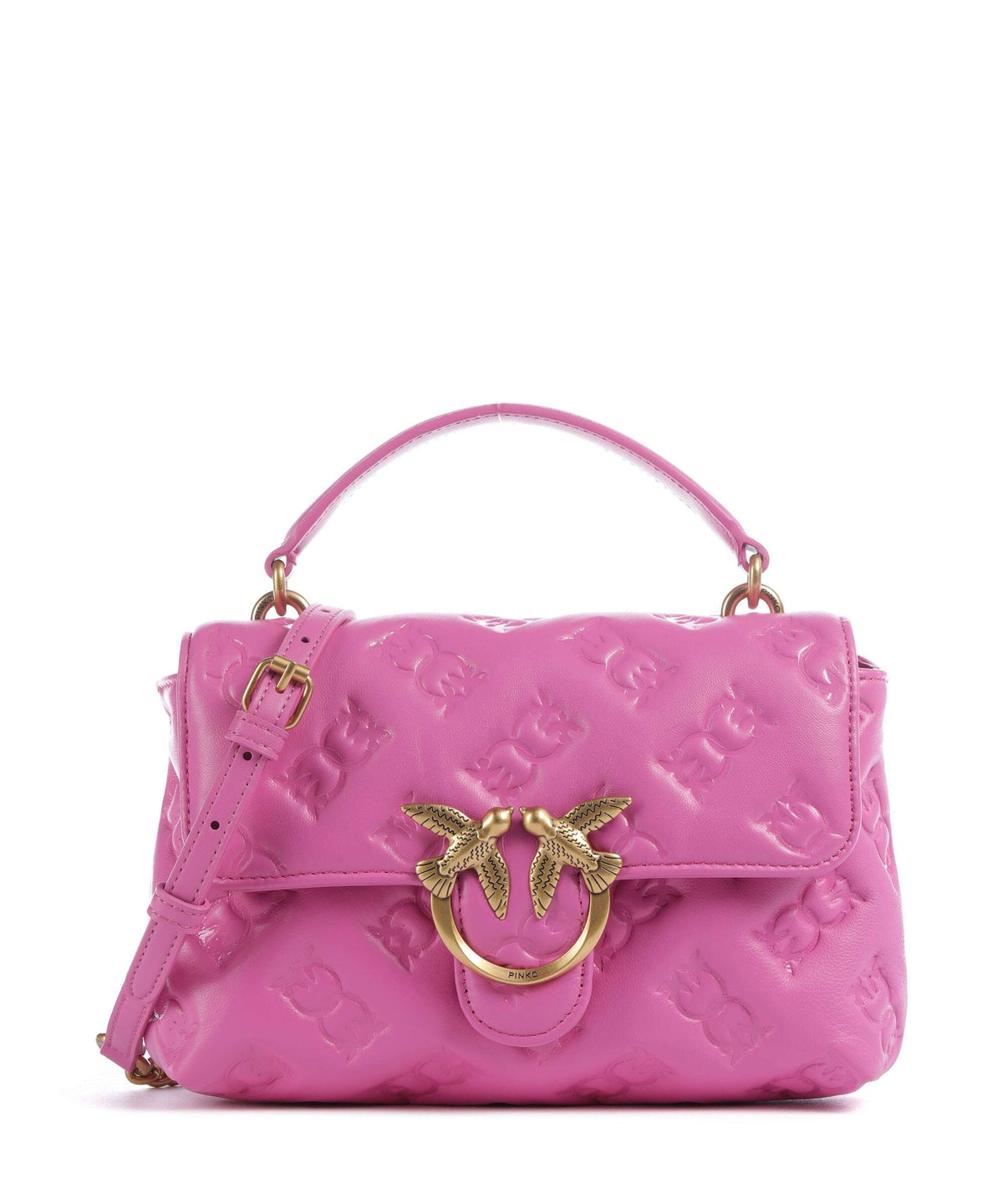 Pinko Love Lady Puff Mini Handbag rosa flogo/antique gold