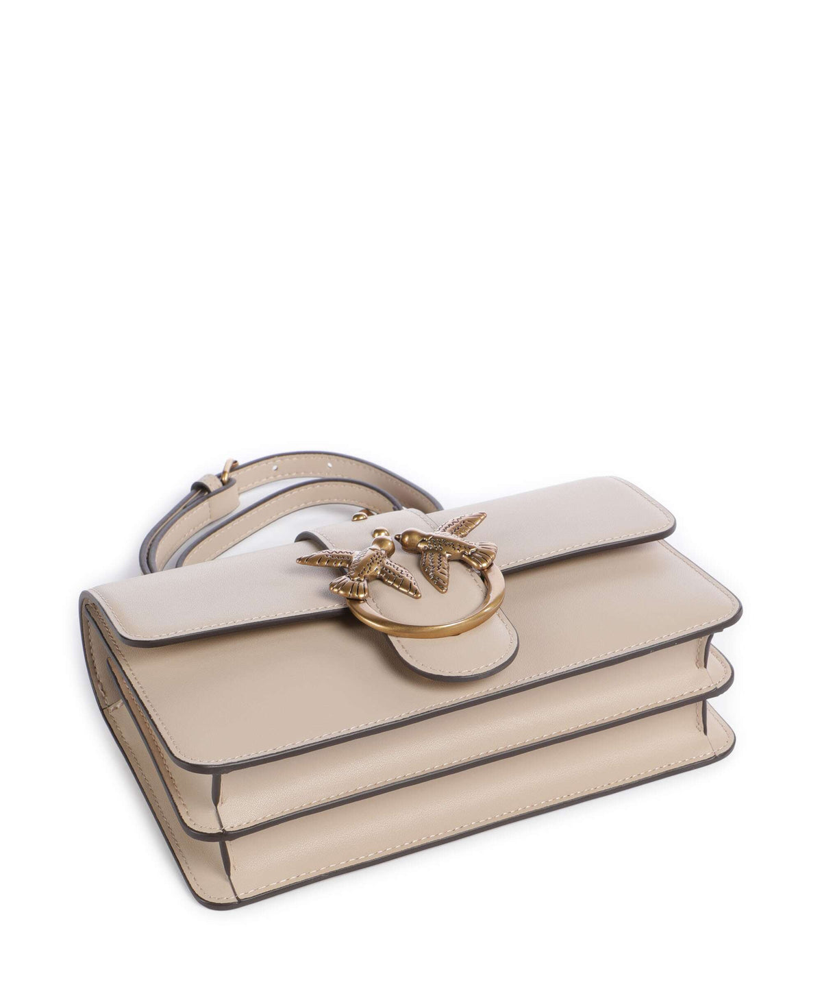 Pinko Love One Mini Crossbody bag beige/grigio fumo/antique gold
