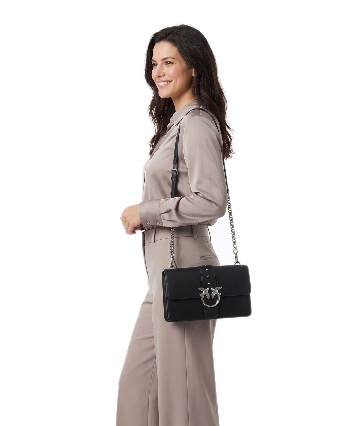 Pinko Love One Classic Crossbody bag nero/old silver