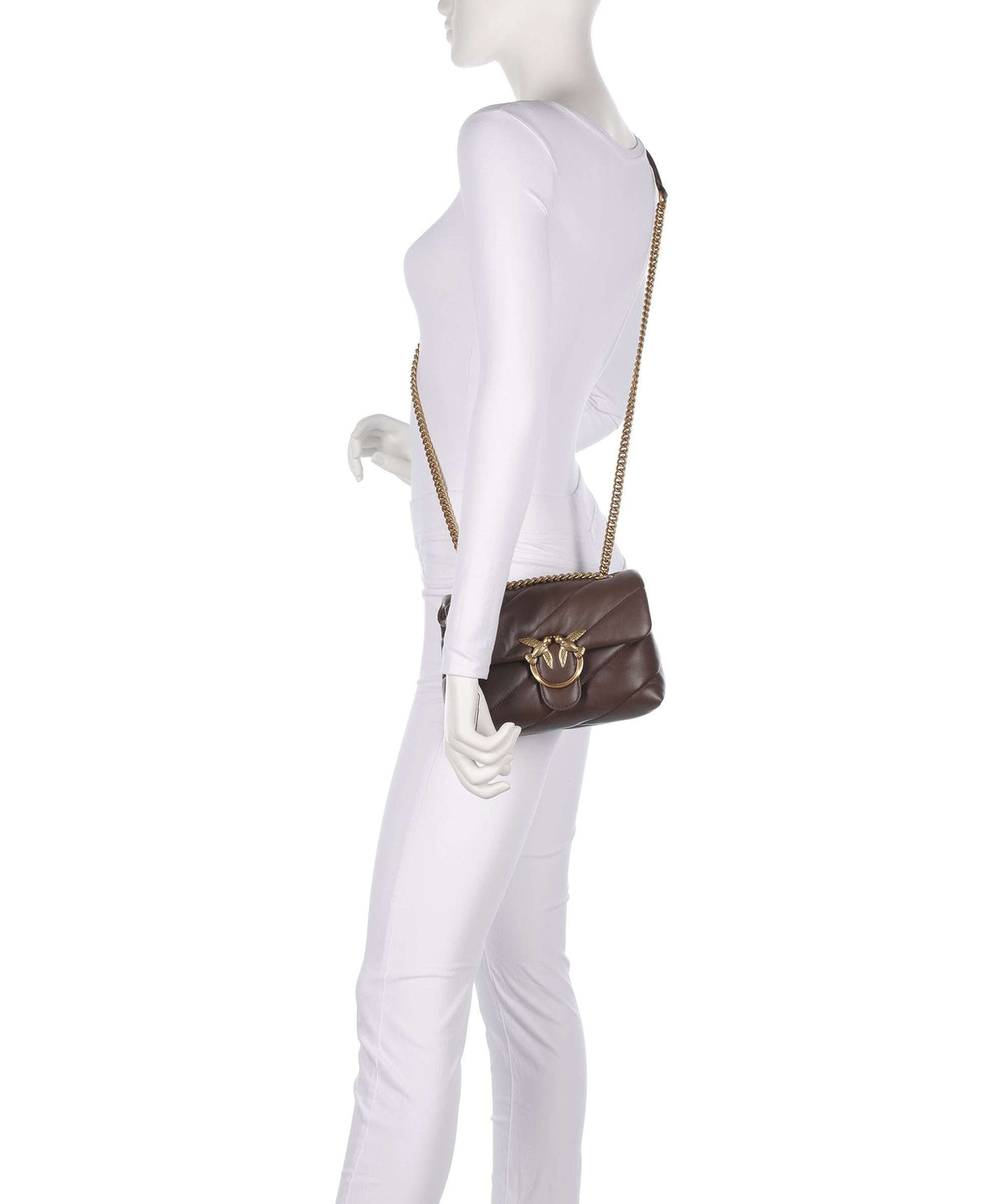 Pinko Love Puff Mini Shoulder bag marrone castano/antique gold