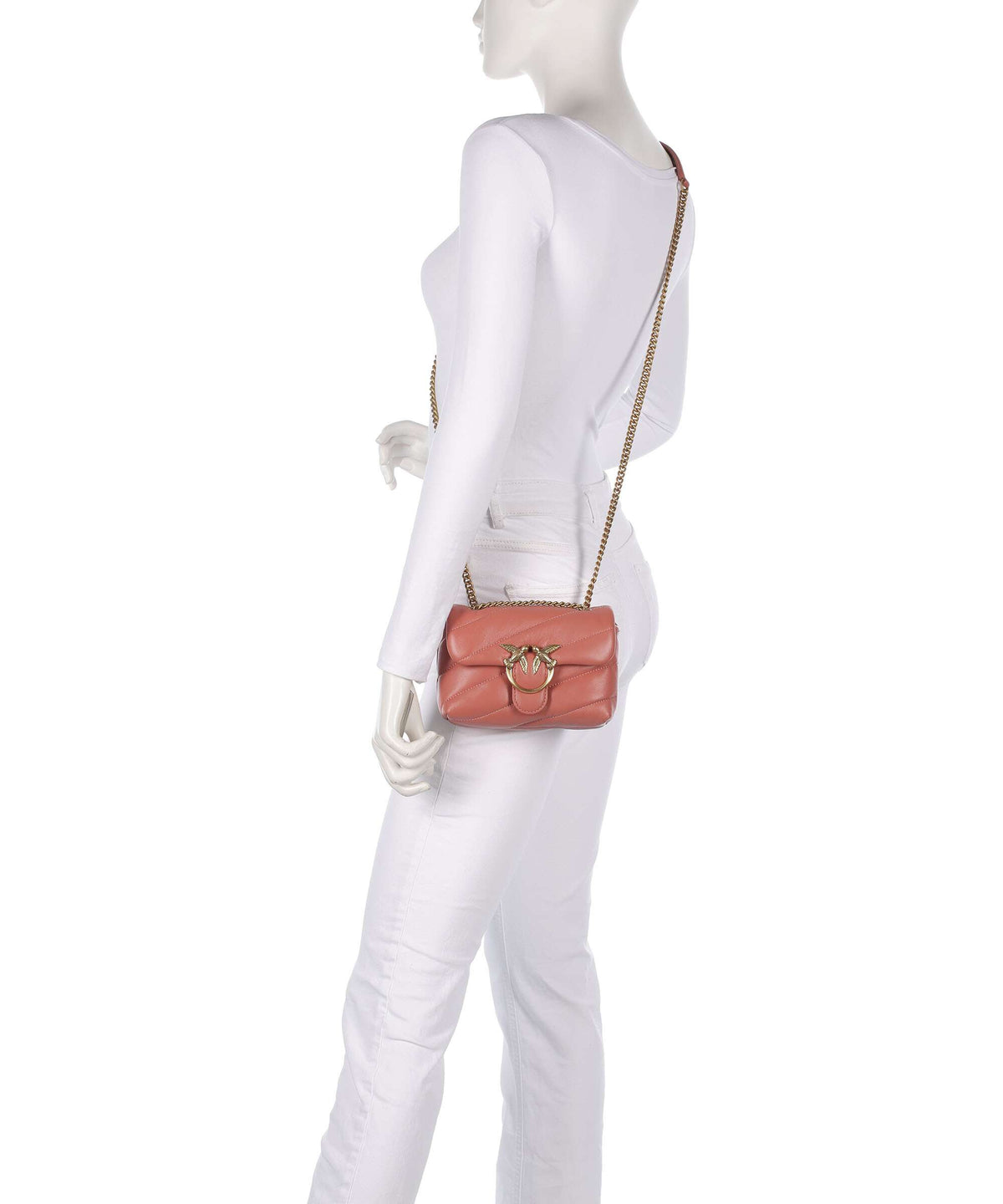 Pinko Love Puff Baby Shoulder bag marrone aragona/antique gold