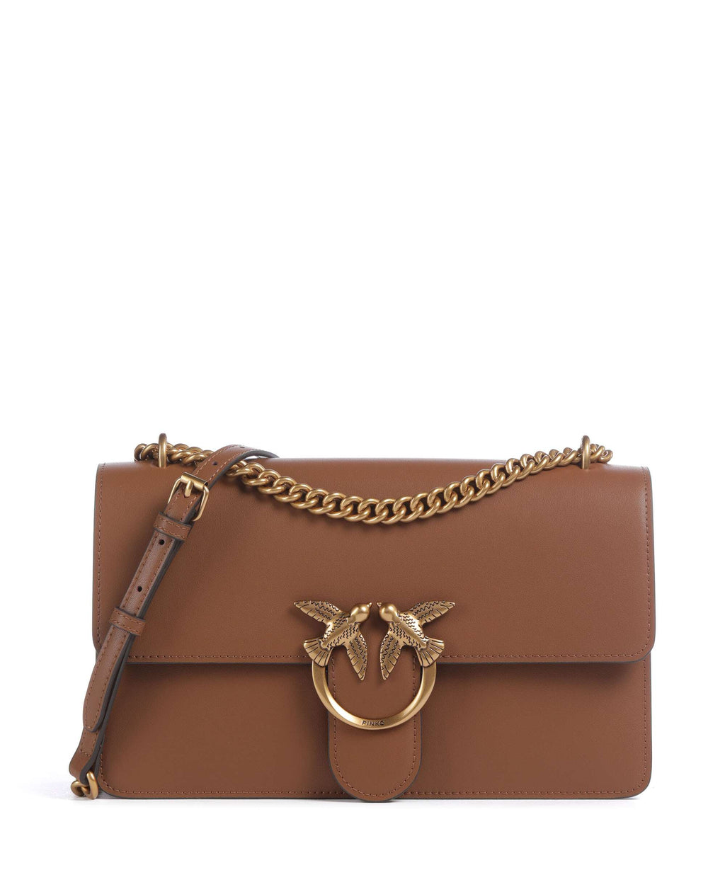 Pinko Love One Classic Shoulder bag marrone/leone/antique gold