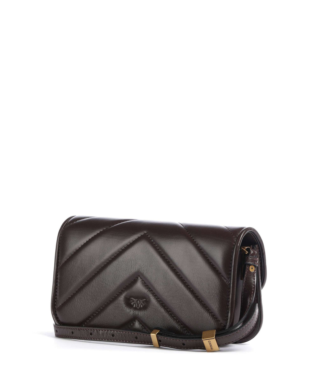 Pinko Love Box Horizontal Shoulder bag rosso mogano/antique gold