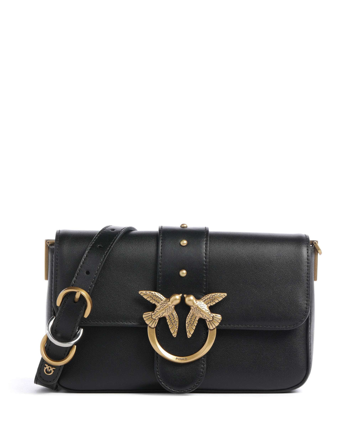 Pinko Love One Mini Slouchy Charms Crossbody bag nero/antique gold