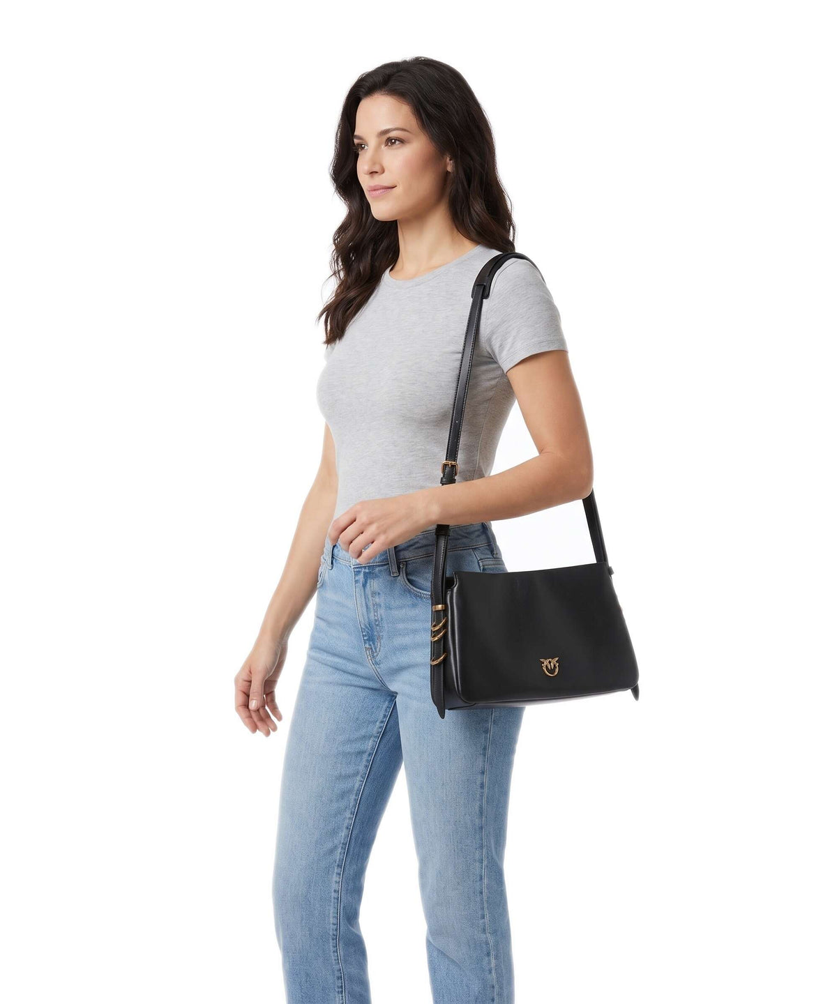 Pinko Triplet Mini Crossbody bag nero/antique gold