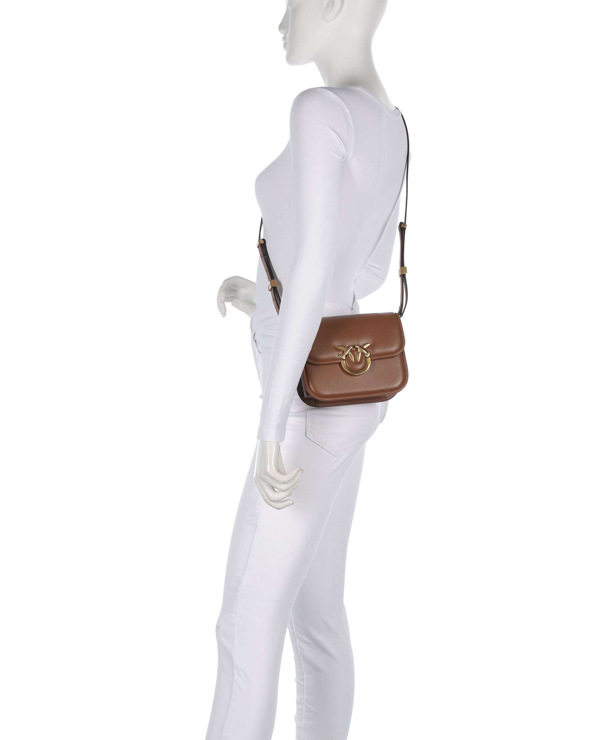 Pinko Love One Mini Crossbody bag marrone/leone/antique gold