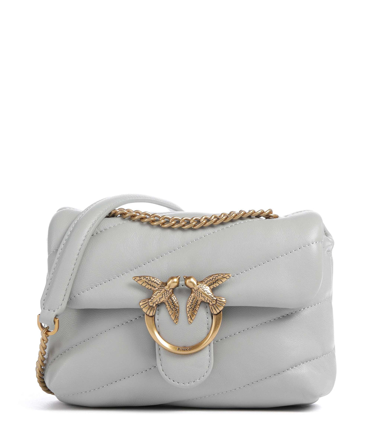 Pinko Love Puff Baby Shoulder bag grigio perla/antique gold