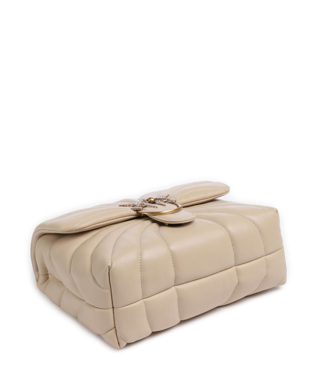 Pinko Love Puff Classic Shoulder bag beige/grigio fumo/antique gold