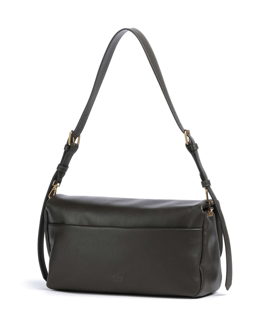 Pinko Click Soft Horizontal Shoulder bag verde fango/antique gold