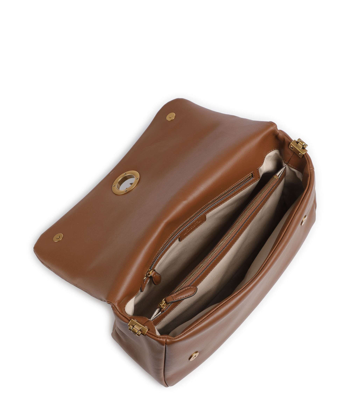 Pinko Click Soft Horizontal Shoulder bag marrone/leone/antique gold