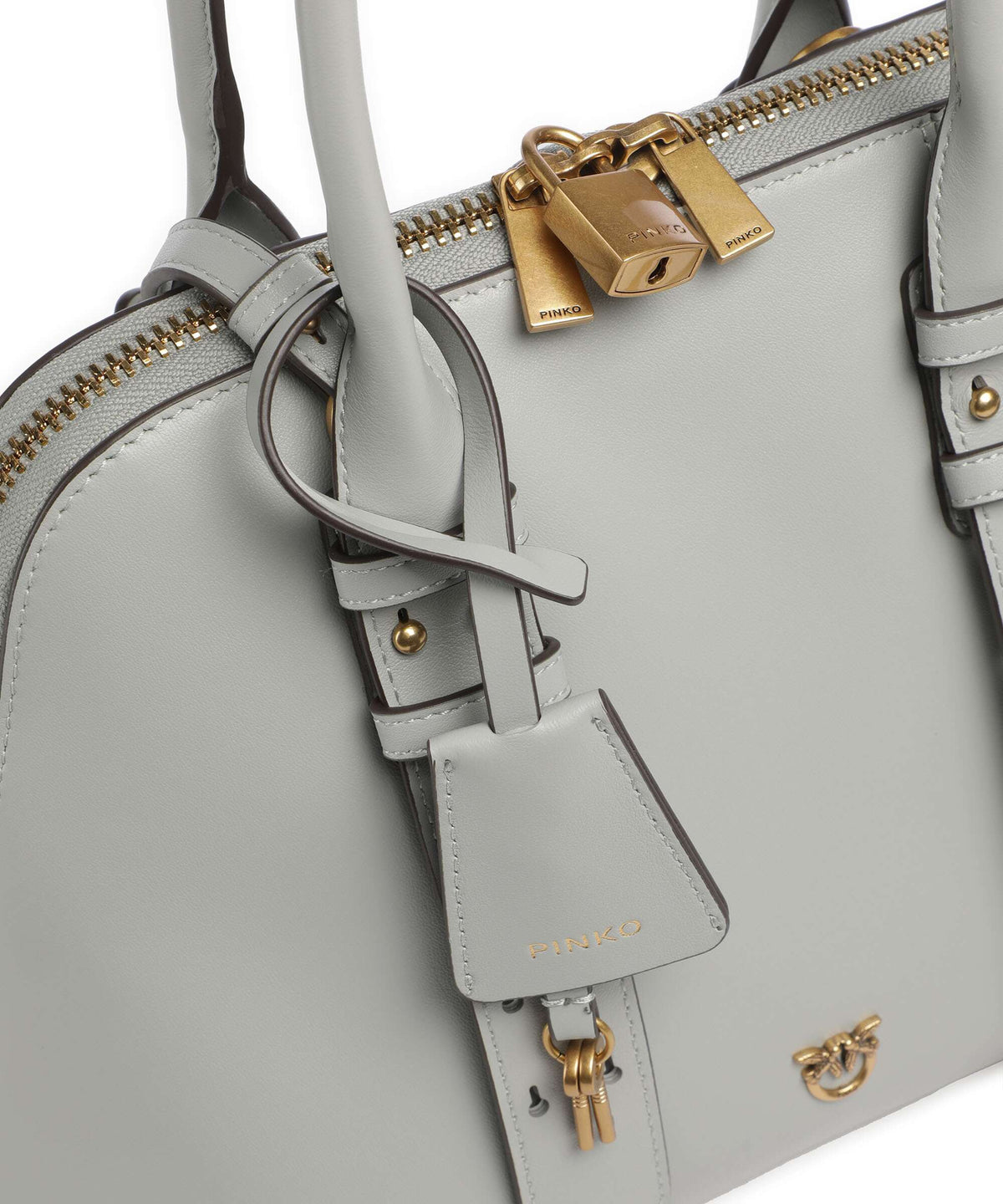 Pinko Bowling Medium Handbag grigio perla/antique gold