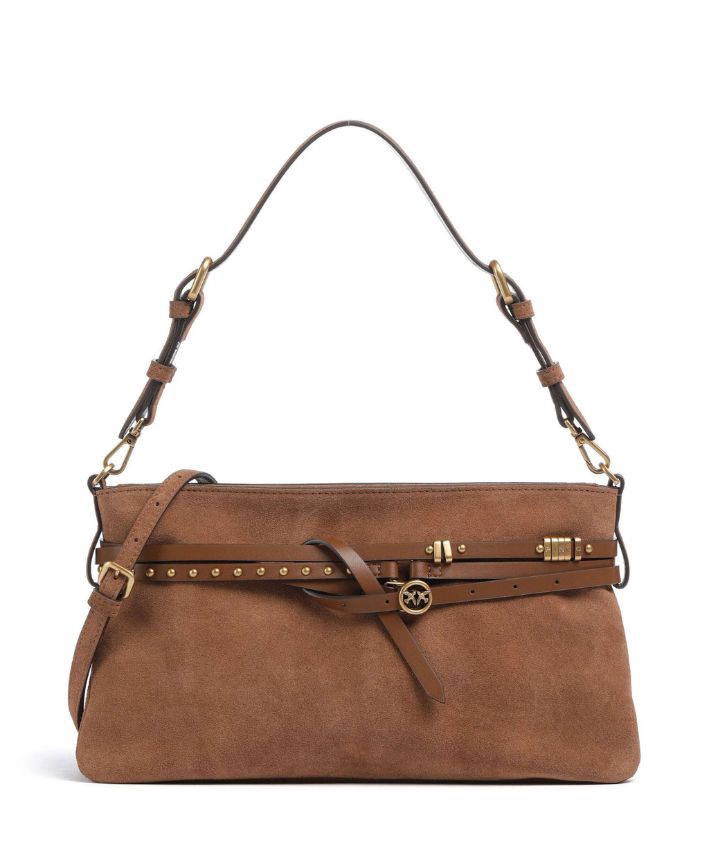 Pinko Belt Classic Shoulder bag marrone/leone/antique gold