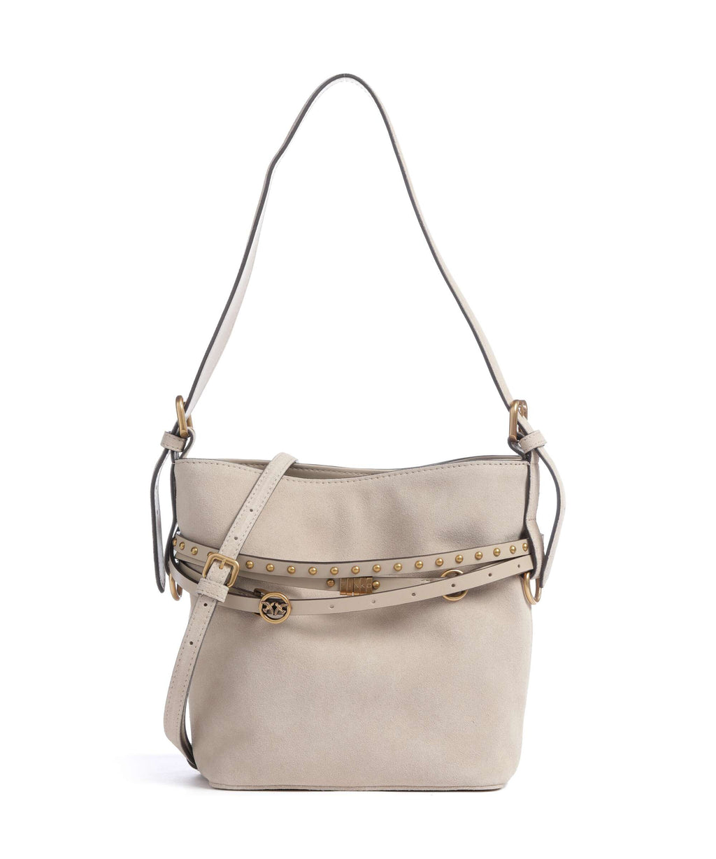 Pinko Belt Mini Bucket bag beige/grigio fumo/antique gold