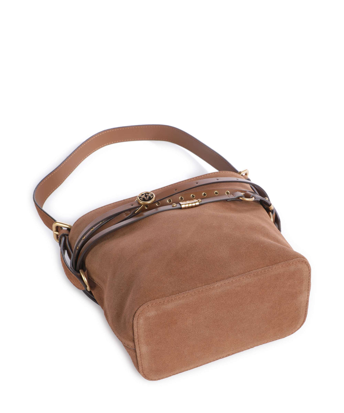 Pinko Belt Mini Bucket bag marrone/leone/antique gold