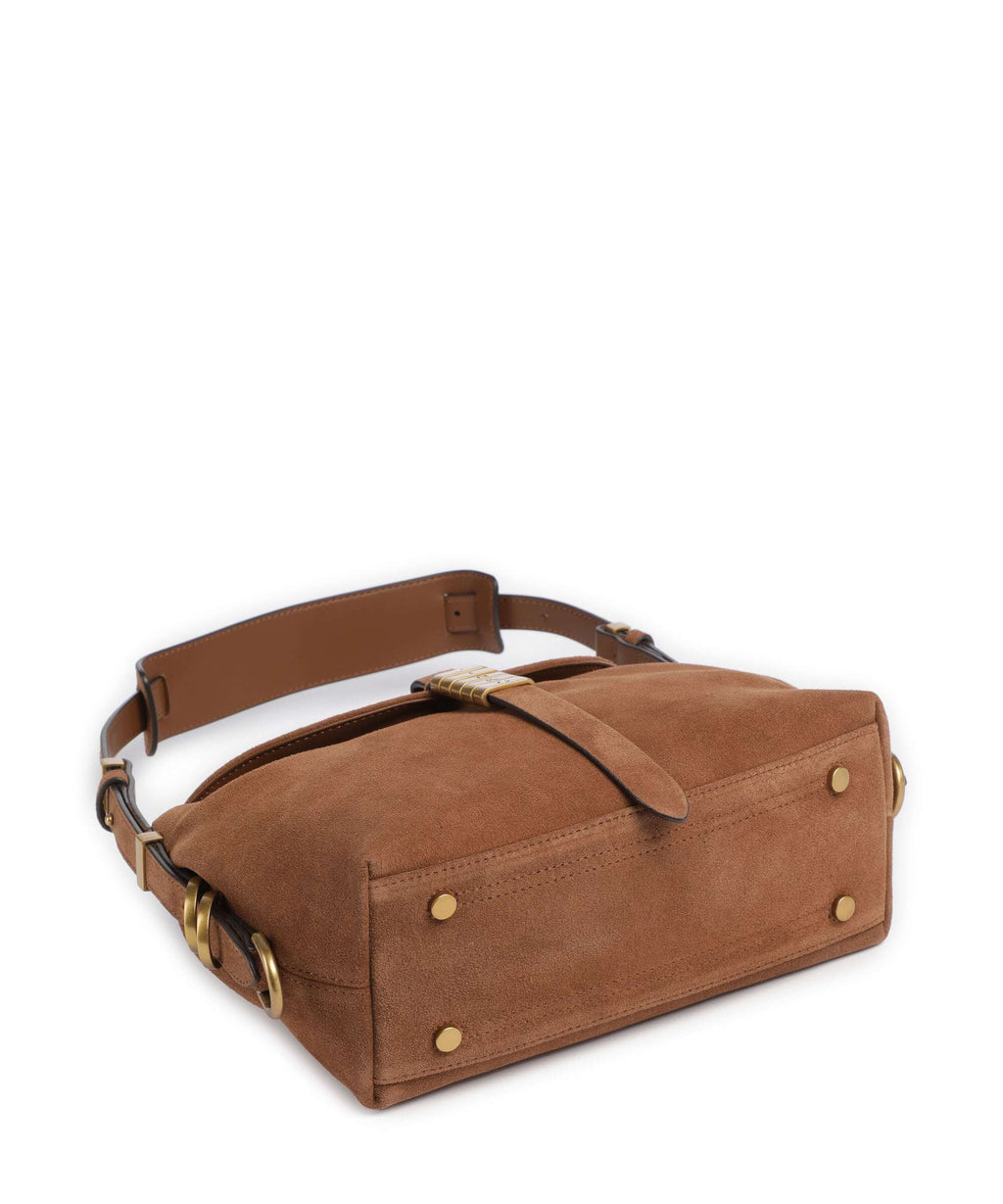 Pinko Saddle Horizontal Mini Shoulder bag marrone/leone/antique gold