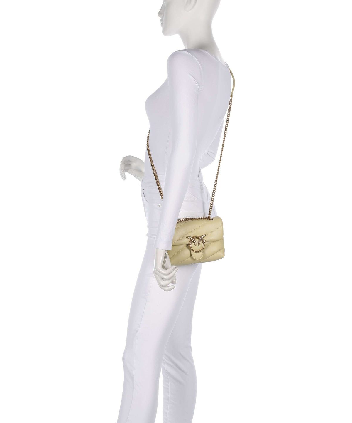 Pinko Love Puff Baby Shoulder bag giallo vaniglia/antique gold